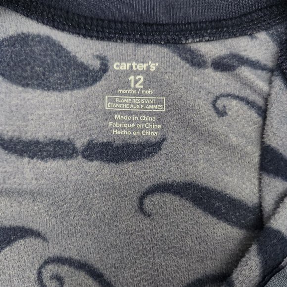 FREE W/ BUNDLE [12M] "Moustache" Patterned Carter's Footie PJs - Picture 5 of 7